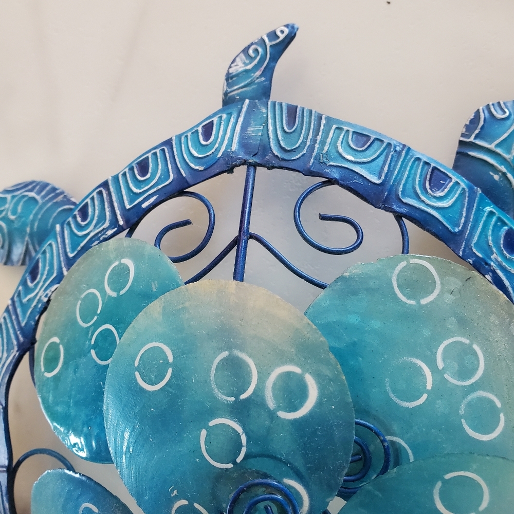 Blue Turtle Metal & Shells Wall Decor - Picture 16 of 16